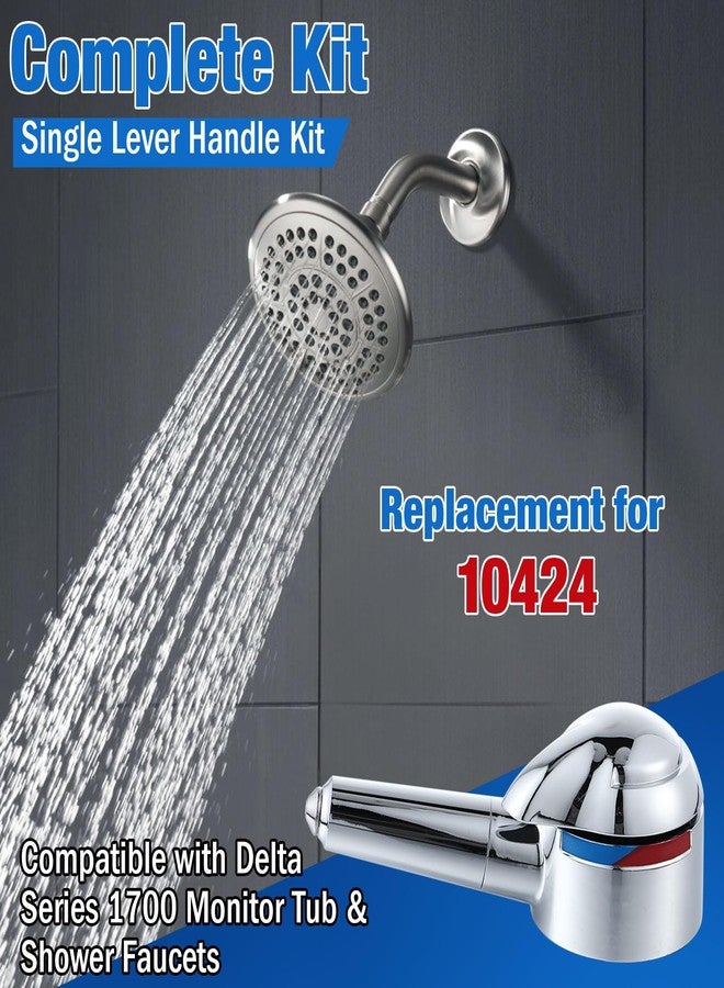 Enhon Lever Handle Replacement for 10424, Single Lever Handles Kit Compatible with Delta Series 1700 Monitor Tub and Shower Faucets, 5 in H X 2 in W Faucet Handle, Chrome (1 Pack) - Image 3
