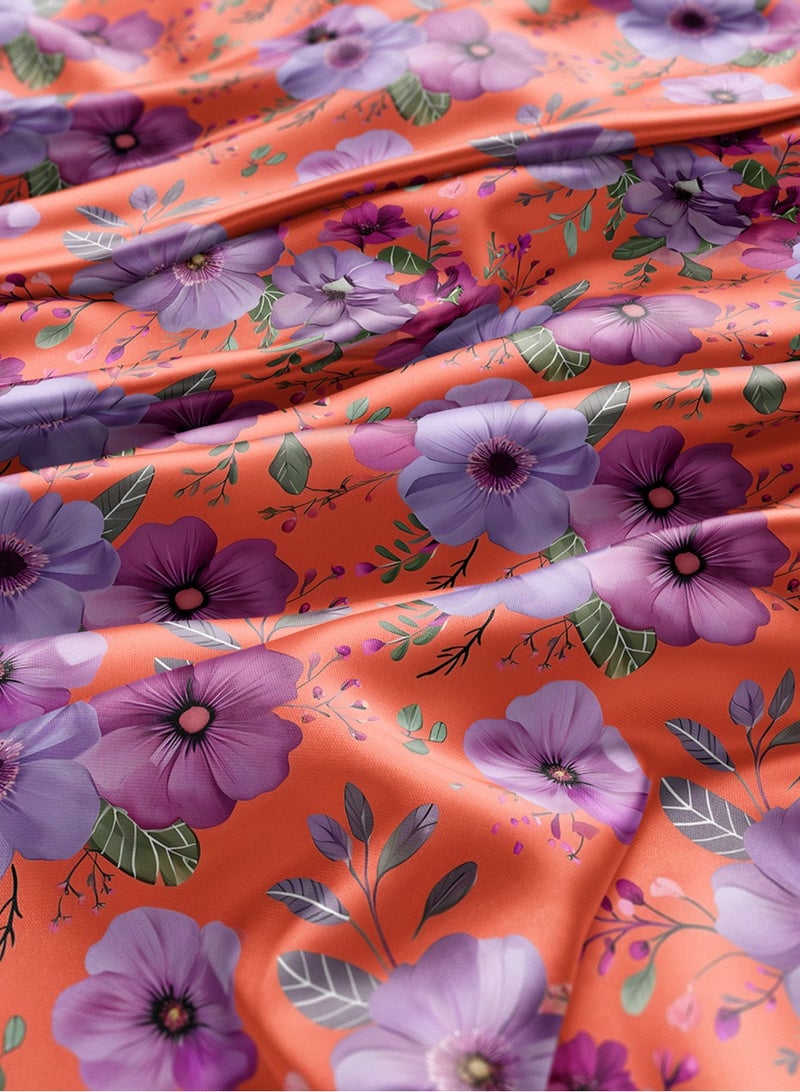 فيلاتو Ø¬Ù„Ø§Ø¨ÙŠØ© Ù…Ø®ÙˆÙŠØ± Ø¨ØªØµÙ…ÙŠÙ… Ø²Ù‡ÙˆØ± Ø§Ù„Ù„ÙŠÙ„Ùƒ Ø§Ù„Ø¨Ø±ØªÙ‚Ø§Ù„ÙŠ Ø§Ù„Ù†Ø§Ø¨Ø¶ Ø¨Ø§Ù„Ø­ÙŠØ§Ø©ØŒ Ù‚Ù…Ø§Ø´ Ø­Ø±ÙŠØ± Ø¹Ø±Ø§Ù…ÙŠ Ø¨Ø§Ù„ÙŠØ§Ø±Ø¯Ø©ØŒ Ø¹Ø±Ø¶ 58 Ø¨ÙˆØµØ© - Image 3