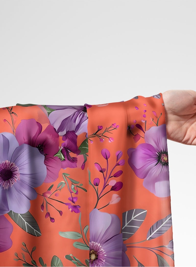 فيلاتو Ø¬Ù„Ø§Ø¨ÙŠØ© Ù…Ø®ÙˆÙŠØ± Ø¨ØªØµÙ…ÙŠÙ… Ø²Ù‡ÙˆØ± Ø§Ù„Ù„ÙŠÙ„Ùƒ Ø§Ù„Ø¨Ø±ØªÙ‚Ø§Ù„ÙŠ Ø§Ù„Ù†Ø§Ø¨Ø¶ Ø¨Ø§Ù„Ø­ÙŠØ§Ø©ØŒ Ù‚Ù…Ø§Ø´ Ø­Ø±ÙŠØ± Ø¹Ø±Ø§Ù…ÙŠ Ø¨Ø§Ù„ÙŠØ§Ø±Ø¯Ø©ØŒ Ø¹Ø±Ø¶ 58 Ø¨ÙˆØµØ© - Image 1