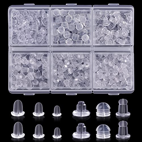 ARRITZ 6 Sizes Earring Backs Rubber, ARRITZ 300PCS Soft Silicone Earring Backs Replacements for Studs, Hook Earring, Hoops - Image 1
