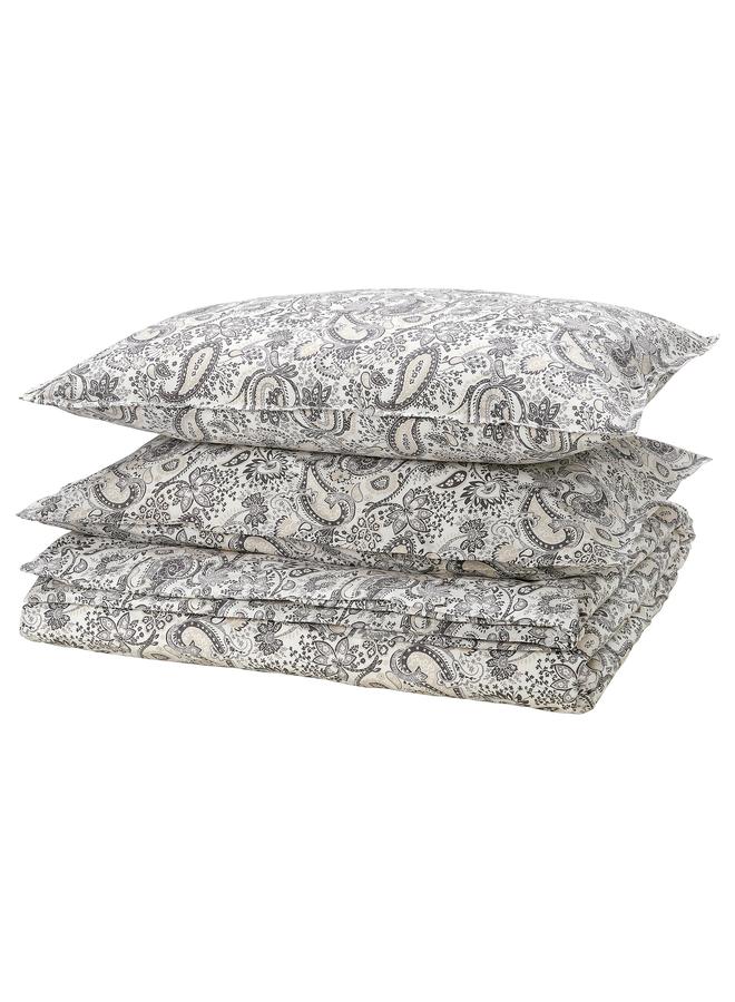 erorex Duvet Cover And 2 Pillowcases Grey/White 240X220/50X80 Cm - Image 1
