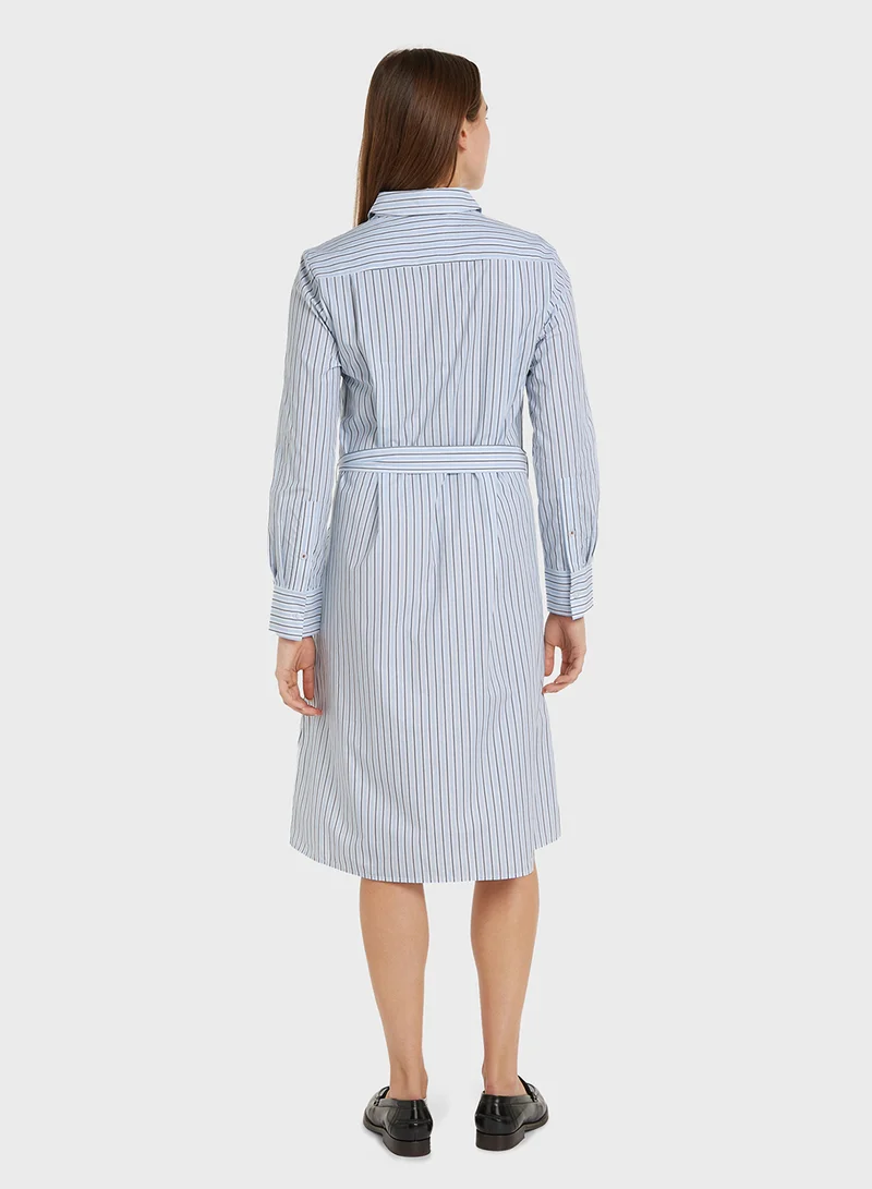 TOMMY HILFIGER Striped Shirtdress with Belt