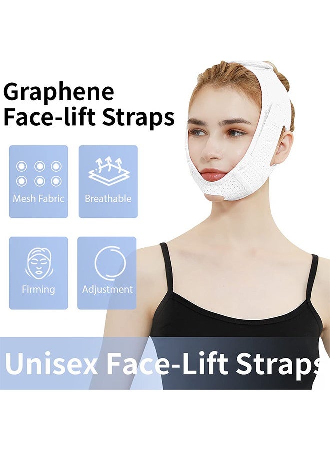 MXN 2 Pcs Face Slimming Strap - V Line Lifting Mask Double Chin Reducer Reusable Breathable V Line Lifting Chin Strap for Eliminates Sagging Skin Lifting Firming Anti Aging - Image 3