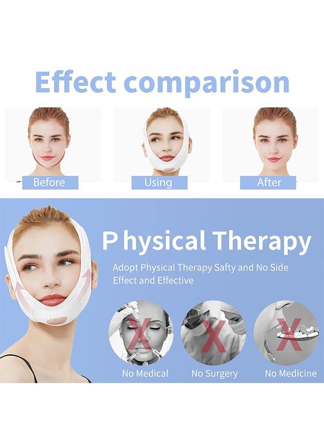 MXN 2 Pcs Face Slimming Strap - V Line Lifting Mask Double Chin Reducer Reusable Breathable V Line Lifting Chin Strap for Eliminates Sagging Skin Lifting Firming Anti Aging - Image 5