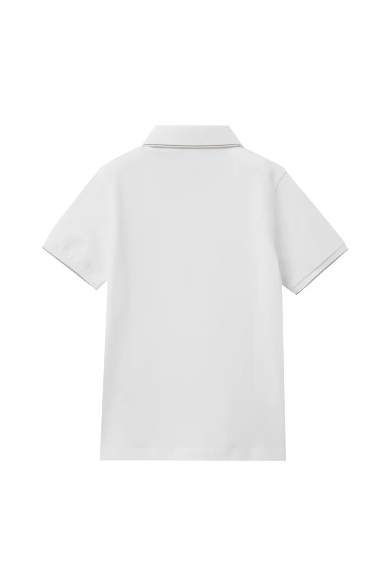 جيوردانو قميص بولو قطني كلاسيكي أبيض للأولاد