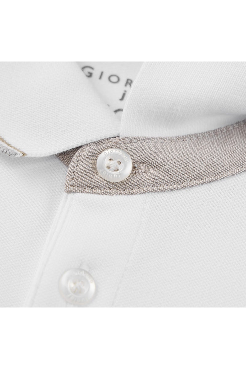 GIORDANO Kids' White Classic Cotton Polo Shirt for Boys - Image 4