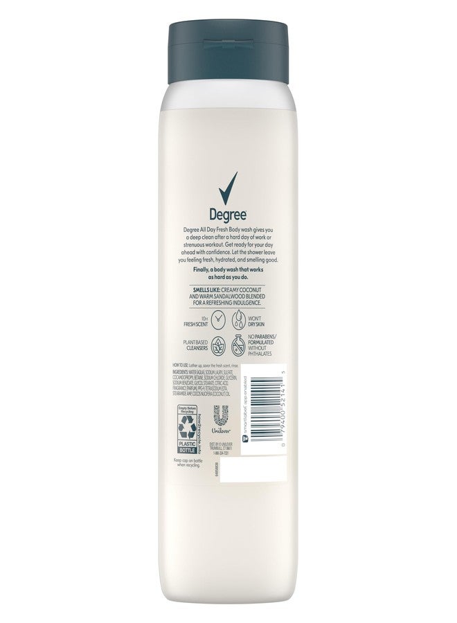 Degree All Day Fresh Body Wash Fresh Coconut Deep Cleansing 20 oz - Image 2