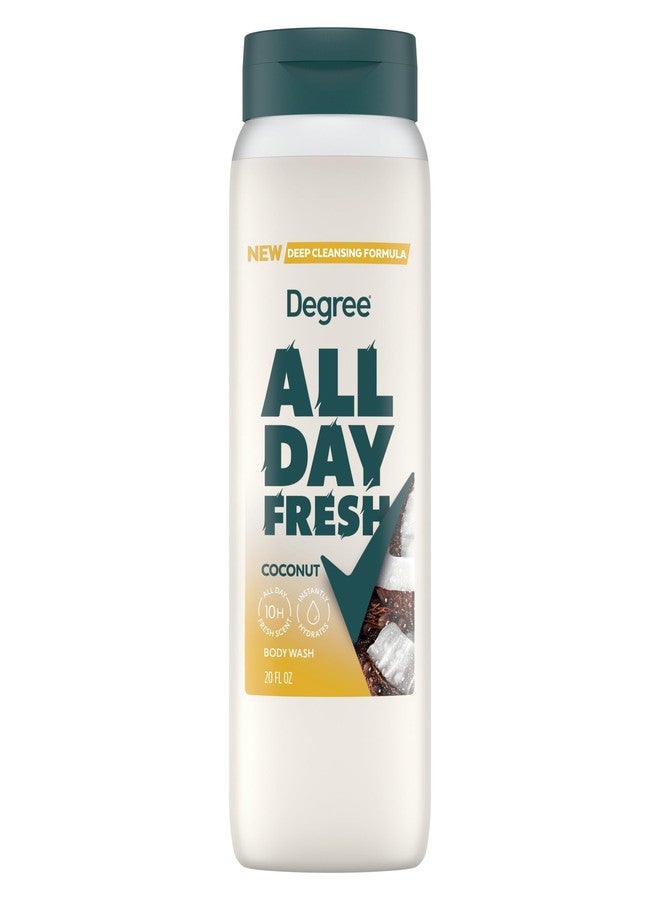 Degree All Day Fresh Body Wash Fresh Coconut Deep Cleansing 20 oz - Image 1