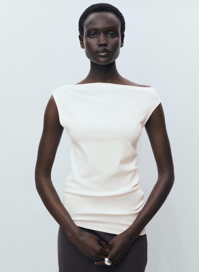 MANGO - Asymmetrical Modal Top - Image 1