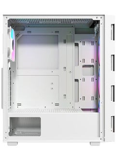 Generic Best Gaming PC Case – White, 3x 120mm RGB Fans, Tempered Glass Side Panel, ATX/M-ATX/ITX Compatible  - Image 4