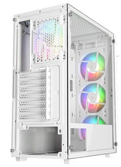 Generic Best Gaming PC Case – White, 3x 120mm RGB Fans, Tempered Glass Side Panel, ATX/M-ATX/ITX Compatible  - Image 3