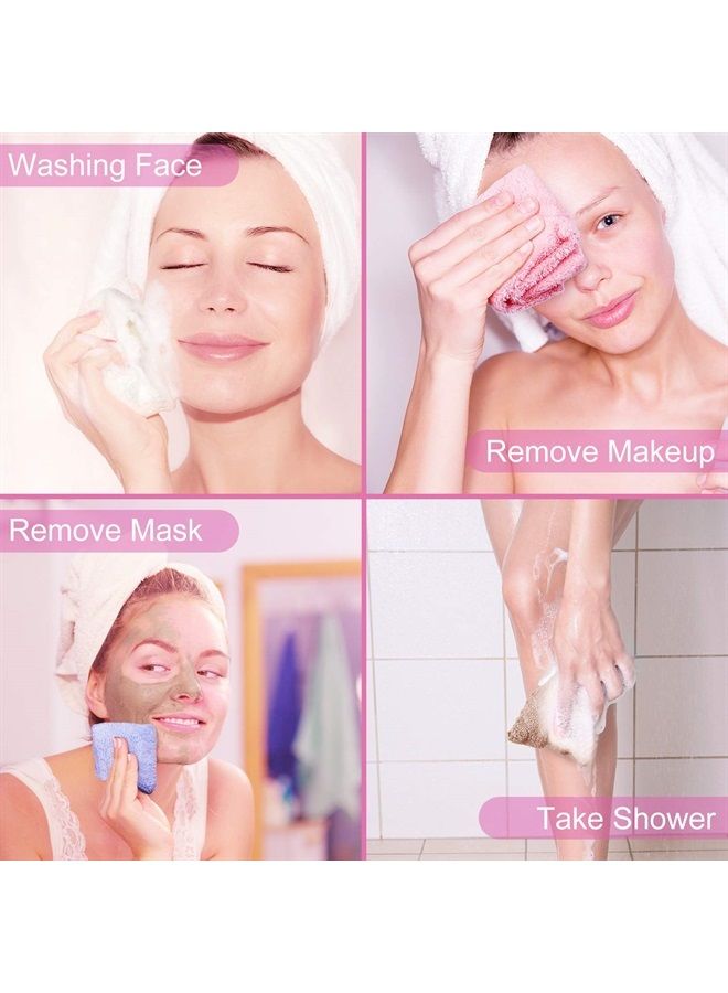 Syhood 12 Pieces Microfiber Facial Wash Cloth Makeup Remover Cloths Reusable Face Wash Cloth Cleansing Towel Soft Face Washcloth for Face, 10 x 10 Inch(Pink, Green, Brown, Purple, Blue, Beige) - Image 3