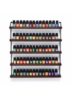 J JACKCUBE DESIGN Essential Oils Display Shelves Wall Mount Black Metal and Wood, Nail Polish Paint Holder Rack Organizer Holds 70 Bottles (5 Tier) : MK482A  - Image 1