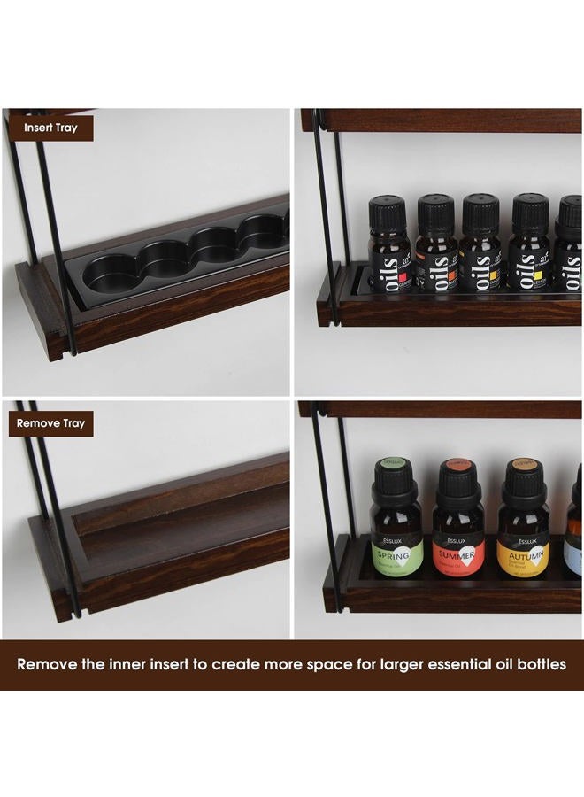 J JACKCUBE DESIGN Essential Oils Display Shelves Wall Mount Black Metal and Wood, Nail Polish Paint Holder Rack Organizer Holds 70 Bottles (5 Tier) : MK482A - Image 3