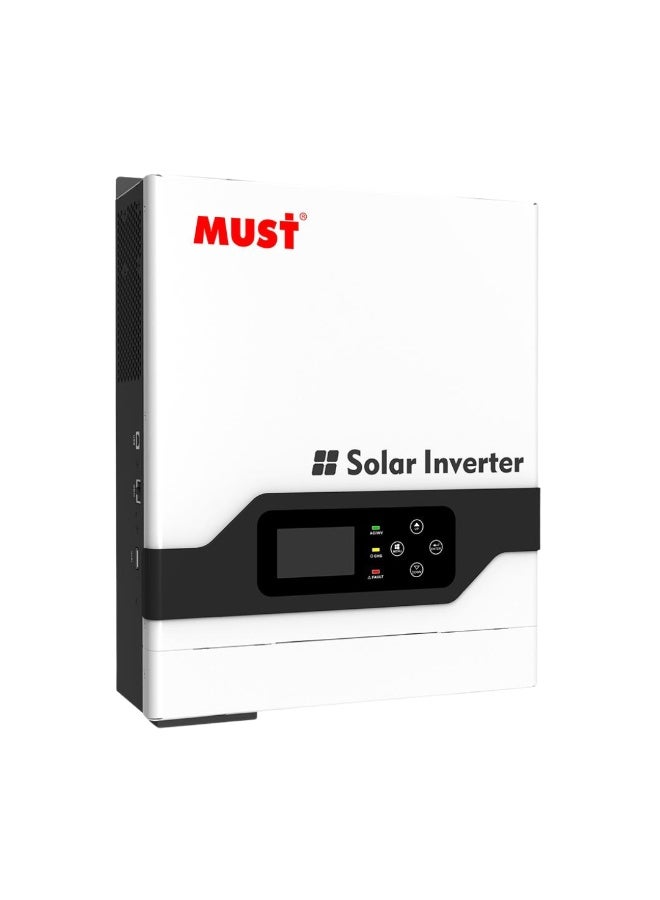 ماست محول الطاقة الشمسية الهجين MUST PV18-1012 VPM II بقدرة 1 كيلو واط و12 فولت بموجة جيبية نقية | MPPT | وظيفة UPS | شاشة LCD + مراقبة عبر Wi-Fi (للمحول فقط) - Image 1
