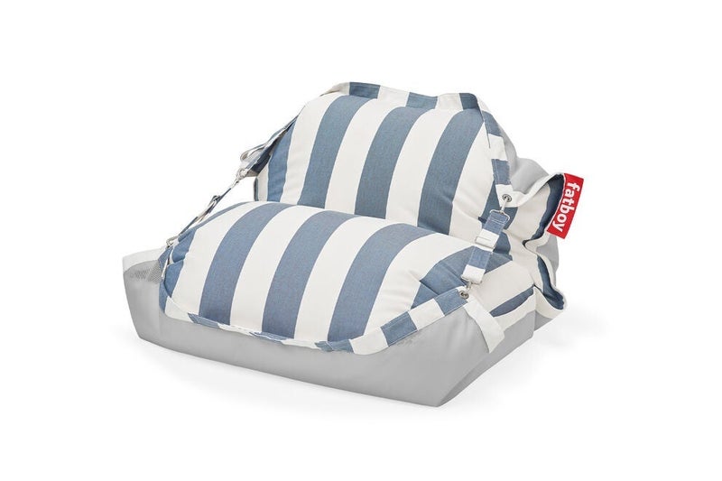 Fatboy Original Floatzac Floating Bean Bag, adjustable beanbag, Suitable for indoor and outdoor pool use, Water repellent fabric, Suitable for the Pool & Beach 134 x 180 cm (Ocean Blue Stripe) - Image 1