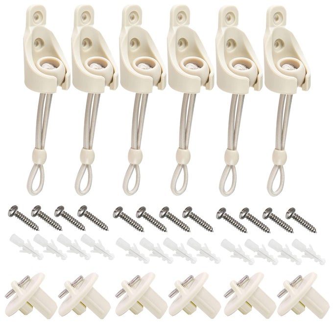 UNIVERSAL 3PACK BUNGEE PULL RING END CAP KITREPLACEMENT SHADE PARTS FOR EXTERIOR SUN SHADES OUTDOORINDOOR ROLLER UP BLINDS BEIGE
