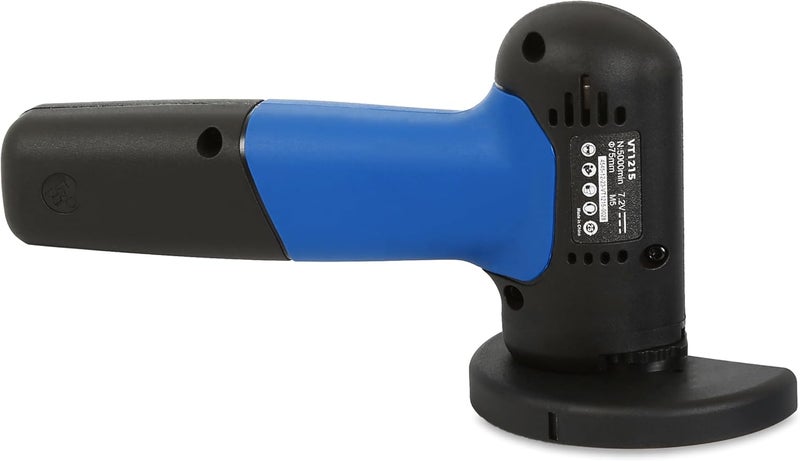 VTOOLS 7.2V Cordless Mini Angle Grinder, High Speed 6000Rpm, With 2000Mah Battery, Compact Angle Grinder, For Cutting, Polishing, Wood, Steel And Plastic, Blue, Vt1215 - Image 4