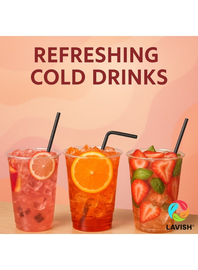 LAVISH Black Flexible Plastic Straws | 200 Individually Wrapped | 24CM Long, 6MM Wide | BPA-Free Food-Grade Disposable Drink Stirrers for Juice, Smoothies, Milkshakes, Parties & Events - Image 5