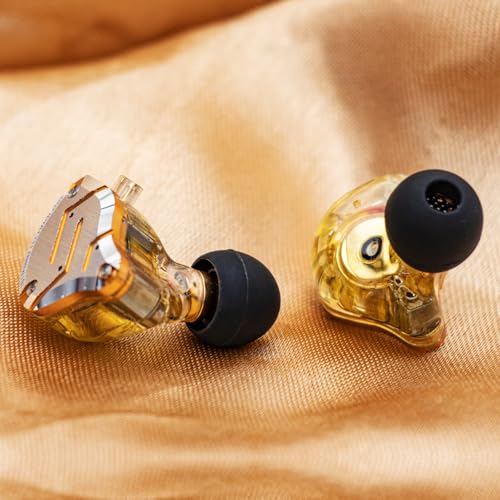 Linsoul KZ ZS10 Pro 4BA1DD 5 Driver in Ear Monitor HiFi Wired Earbuds Gaming Earbuds Hybrid IEM Earphones with Stainless Steel Faceplate Detachable Cable for Musicianwith Mic Glare Yellow - Image 3