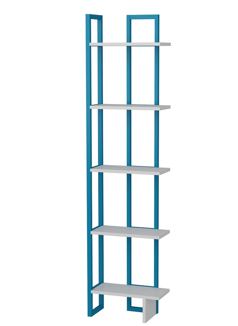 Decorotika Alice 180 tall Metal Frame Manufactured Wood Corner Bookcase | Bookshelf, Storage Rack  - Image 5