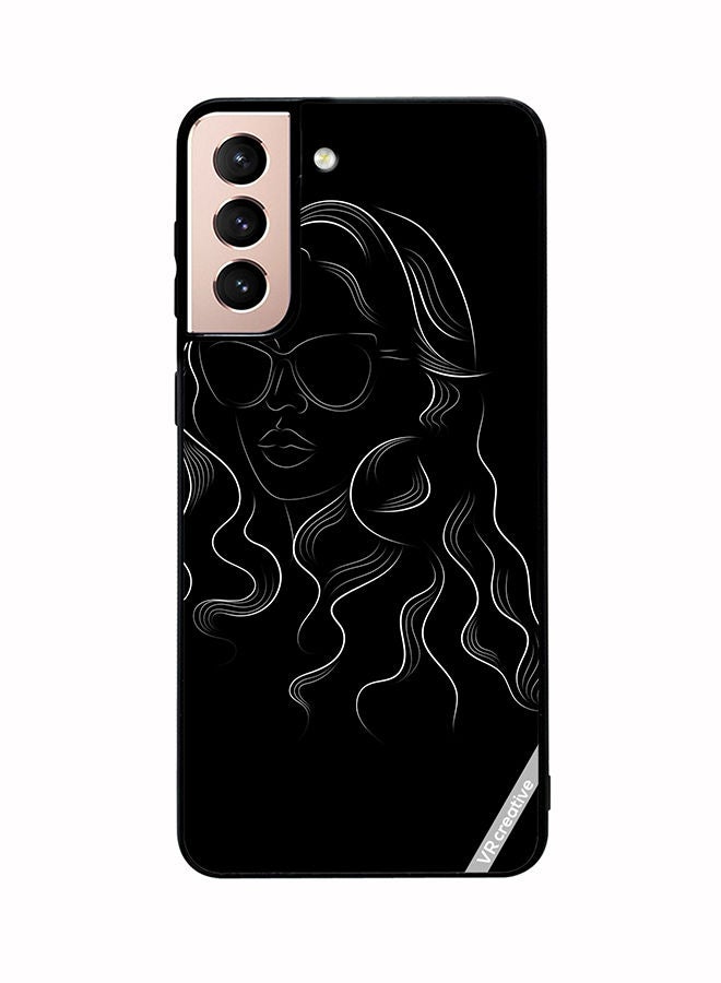 VR CREATIVE Protective Case Cover For Samsung Galaxy S21 Plus 5G Line Art Long Hair Design Multicolour - Image 1
