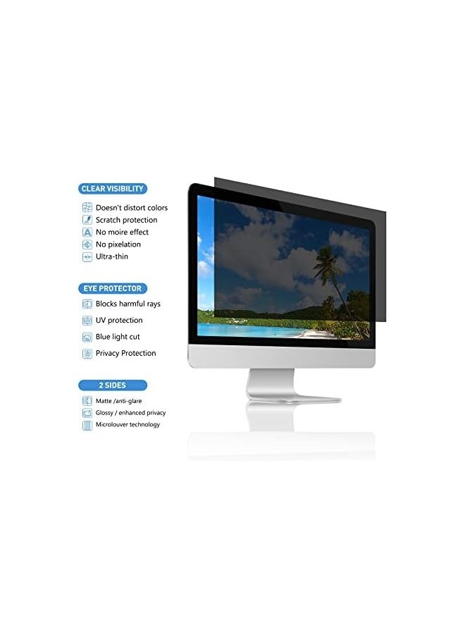 erorex 27 Inch Privacy Screen Filter for Desktop Computer Widescreen Monitor - Anti-Glare, Blocks 96% UV,Anti-Scratch with 16:9 Aspect Ratio  - Image 3
