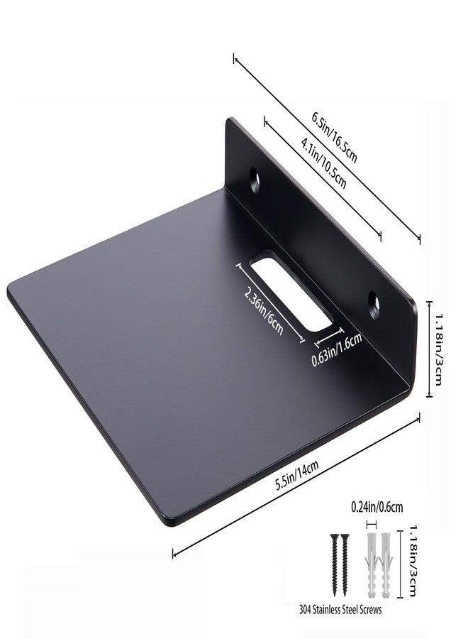 YUjieSTC Small Wall Shelf,3.0mm Aluminum Alloy Small Floating Shelf,for Bathroom, Bedroom, Living Room, Kitchen,Office(6.5 Inch Black) - Image 2