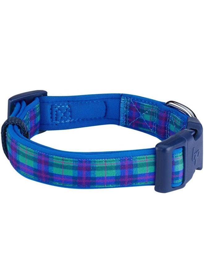 Blueberry Pet Blueberry Pet 7 Patterns Soft & Comfy Scottish Hudson Blue Plaid Tartan Style Designer Padded Adjustable Dog Collar, Medium, Neck 14.5"-20"  - Image 4