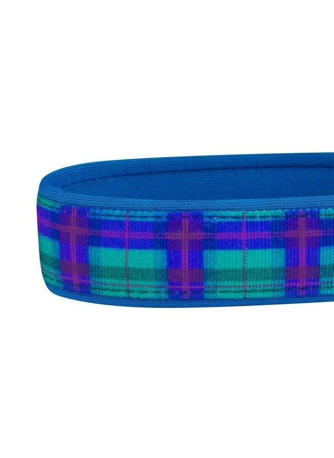 Blueberry Pet Blueberry Pet 7 Patterns Soft & Comfy Scottish Hudson Blue Plaid Tartan Style Designer Padded Adjustable Dog Collar, Medium, Neck 14.5"-20"  - Image 5