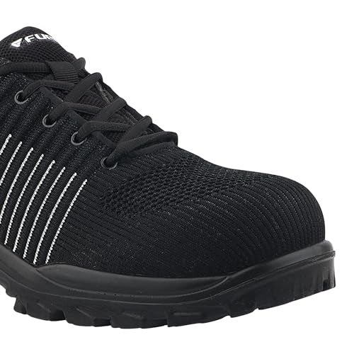 FUEL Aqua ISI Marked Safety Shoes for Men | BIS 15298-2 Certified | Lightweight PU Single Density Sole | Anti-Slip Lace-Up Work Shoes | Composite Toe Cap (200J) | Breathable Upper (BLK-Sizes -7UK) - Image 5