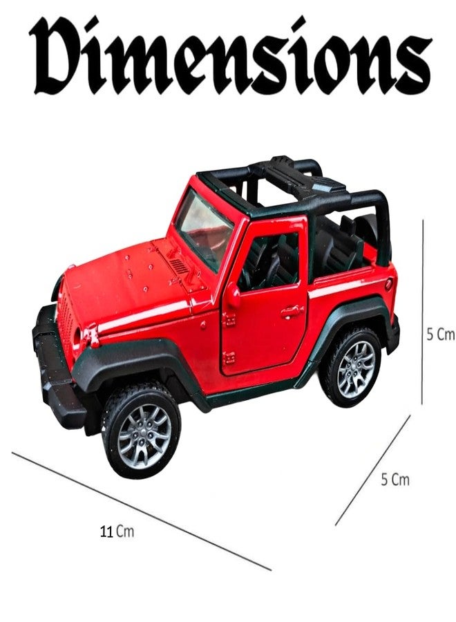 روحاني سيارة لعبة رانجلر ببابين قابلة للفتح من روحاني، بمقياس 1:32، مصنوعة من المعدن المصبوب، تعمل بنظام السحب للخلف، مع باب قابل للفتح، سيارة لعبة للأطفال ((قد يختلف اللون) (أحمر) - Image 4