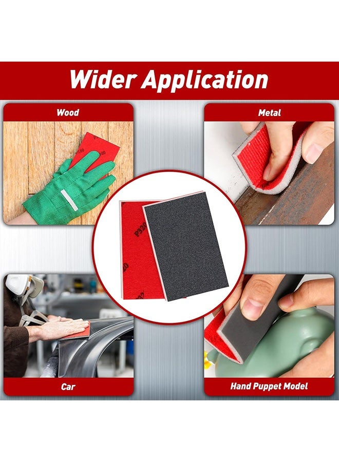 Happy D 5-Pack Sandpaper Block, Four Grits Per Pack 120/180/220/320/ 400Washable and Reusable Handmade Sanding Sponge, Drywall Sandpaper Blocks for Wooden Drywall Sheetrock and Metal Glazing - Image 2