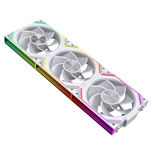 Jungle Leopard PC Fan JM-V2 RS 120 Infinity Mirror Module Daisy-Chain ARGB Fan 120mm Triple Pack Suitable for Computer Case & 360mm AIO Cooler (White Reverse) - Image 1