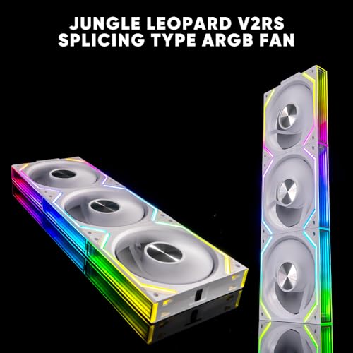 Jungle Leopard PC Fan JM-V2 RS 120 Infinity Mirror Module Daisy-Chain ARGB Fan 120mm Triple Pack Suitable for Computer Case & 360mm AIO Cooler (White Reverse) - Image 4