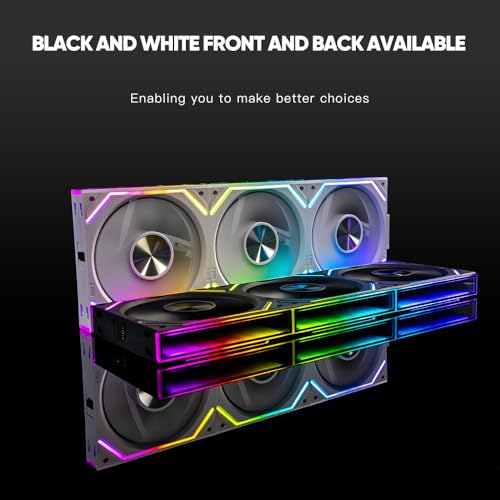 Jungle Leopard PC Fan JM-V2 RS 120 Infinity Mirror Module Daisy-Chain ARGB Fan 120mm Triple Pack Suitable for Computer Case & 360mm AIO Cooler (White Reverse) - Image 3