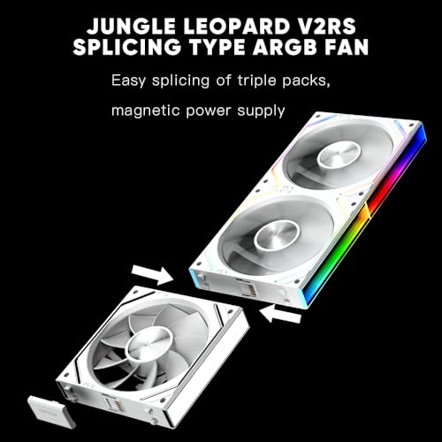Jungle Leopard PC Fan JM-V2 RS 120 Infinity Mirror Module Daisy-Chain ARGB Fan 120mm Triple Pack Suitable for Computer Case & 360mm AIO Cooler (White Reverse) - Image 5