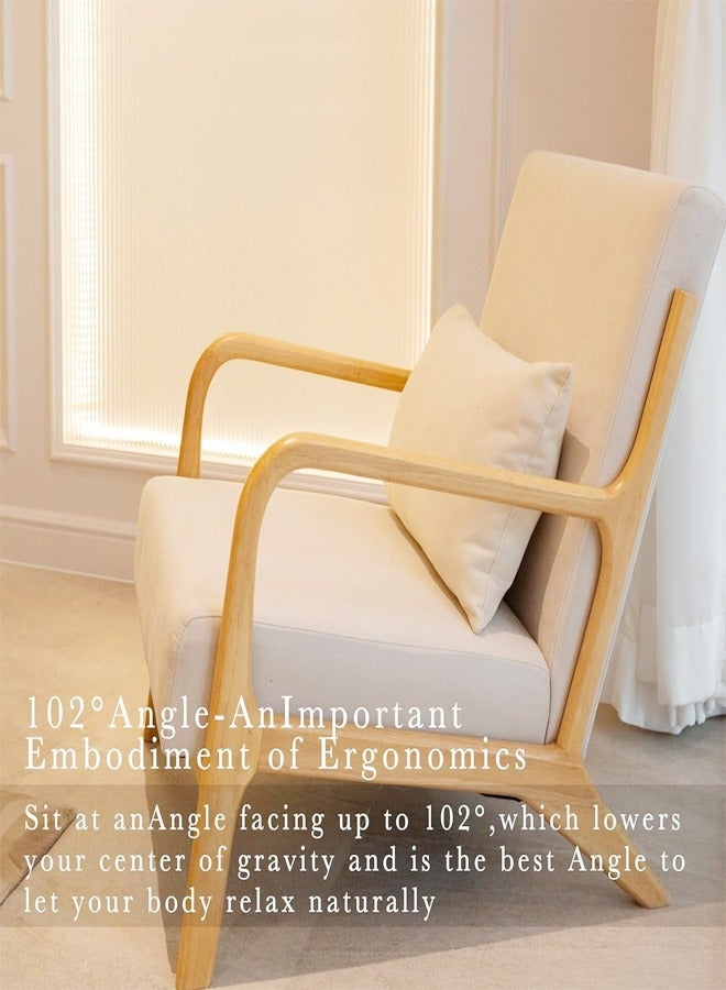 C&C Home Multifunction Mid Century Modern Armrest Side Upholstered Accent Chair Cushioned Sofa Chair Retro Chair with Arm for Office Reception Hall Living Room Garden Balcony Yard Poolside 60x73x70 cm - Image 4