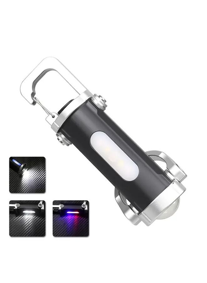 Portable USB Hands Free Flashlight 7 Mode Type C Charging Hook Belt Clip 1pc - Image 1