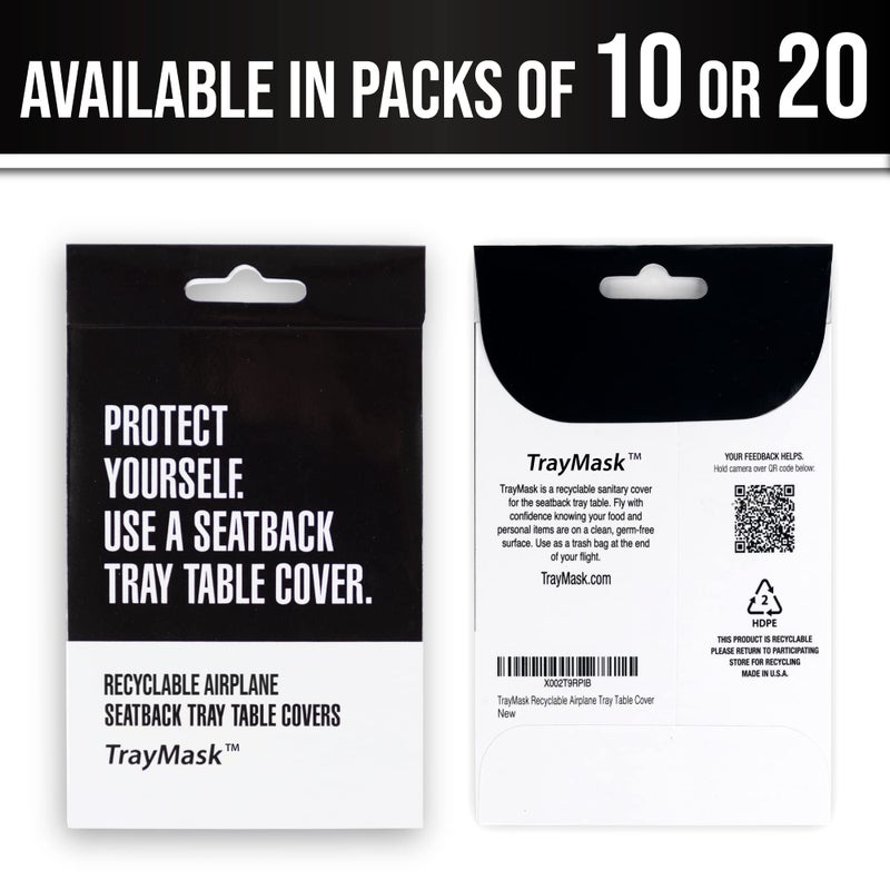 TrayMask Disposable Tray Table Cover | Must Have Airplane Travel Essentials | Perfect for Toddlers, Kids and Adults Travel Accessories | Provides a Fresh/Clean Layer of Protection | 10 Pack - Image 5