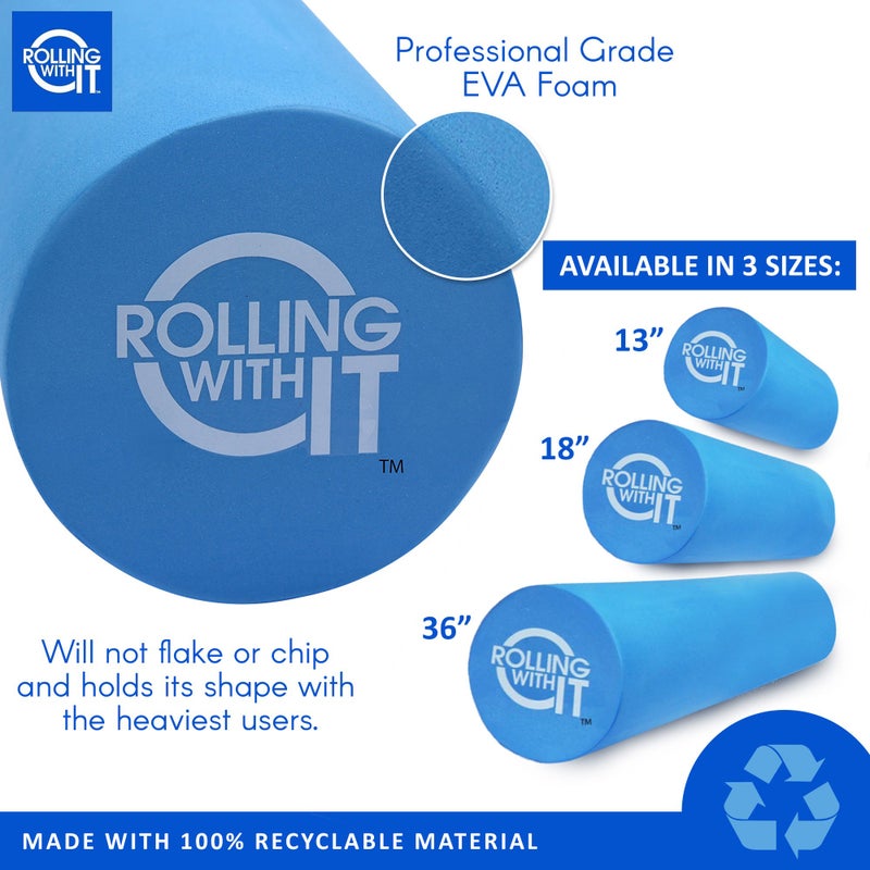 Rolling With It Foam Roller with High Density for Physical Therapy, Muscle Roller for Exercise and Muscle Recovery, Eco-Friendly Back Roller, Firm and Smooth Surface Massage Roller, Size: 18 inches - Image 2