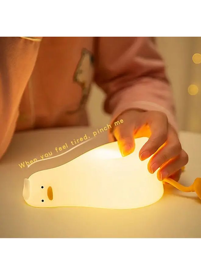 White Rechargeable Penguin Night Light Bedside Lamp Soft Glow Home Decor - Image 3