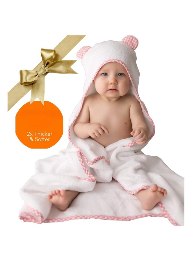 Towels for Girls - Hooded Girl Towel & Washcloth Set - Organic Viscose Made from Bamboo Towels with Hood - Girl Bath Towels (Color : Pink) - Image 3