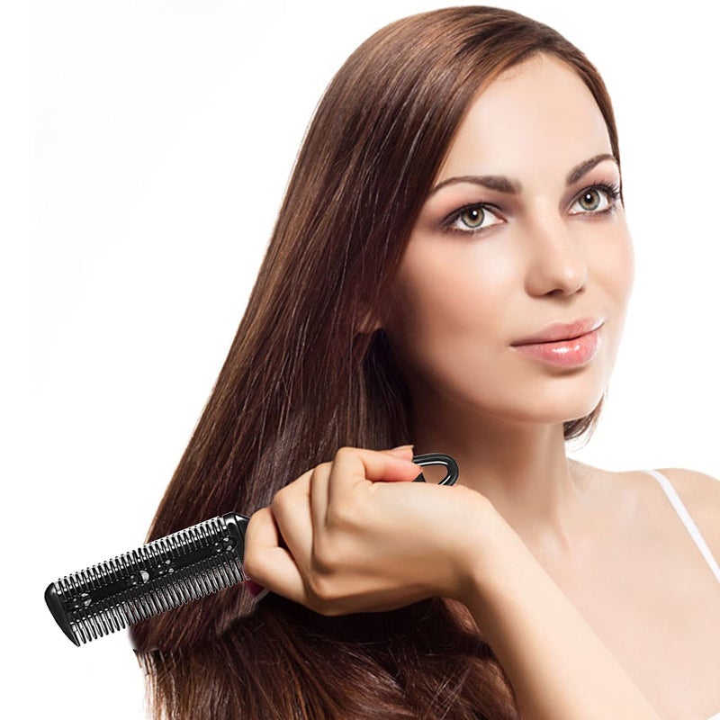 COSLUXE مشط حلاقة محترف من COSLUXE مع 2 قطعة من شفرات قص الشعر ومقصات قص الشعر وأداة قص الشعر ذات الحواف المزدوجة ومشط تخفيف الشعر أداة قص الشعر رفيعة العبوة تحتوي على 6 قطع - Image 4