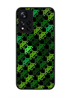 Rugged Black edge case for Redmi Note 11 Pro Plus 5G Slim fit Soft Case Flexible Rubber Edges Anti Drop TPU Gel Thin Cover - Invader Matrix