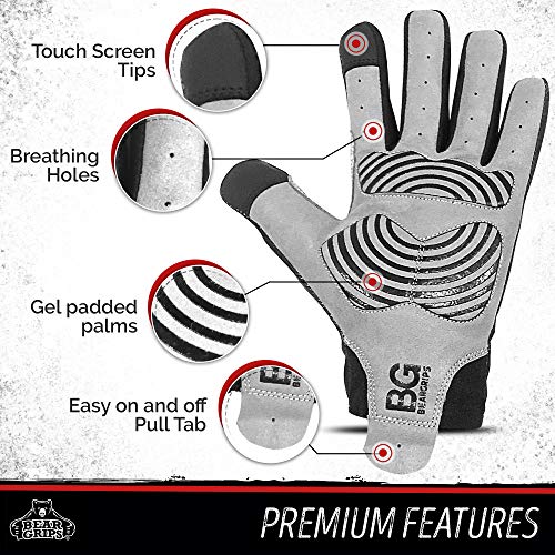 Bear Grips Weight Lifting Gloves for Men & Women | Half Finger Lifting Gloves | Full Finger Workout Gloves for Men | No Finger Exercise Gloves l Compression Weightlifting Gloves | Gym Gloves for Men - Image 2