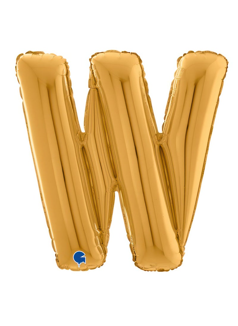 GRABO 26" Foil Balloon Letter W Gold  - Image 1