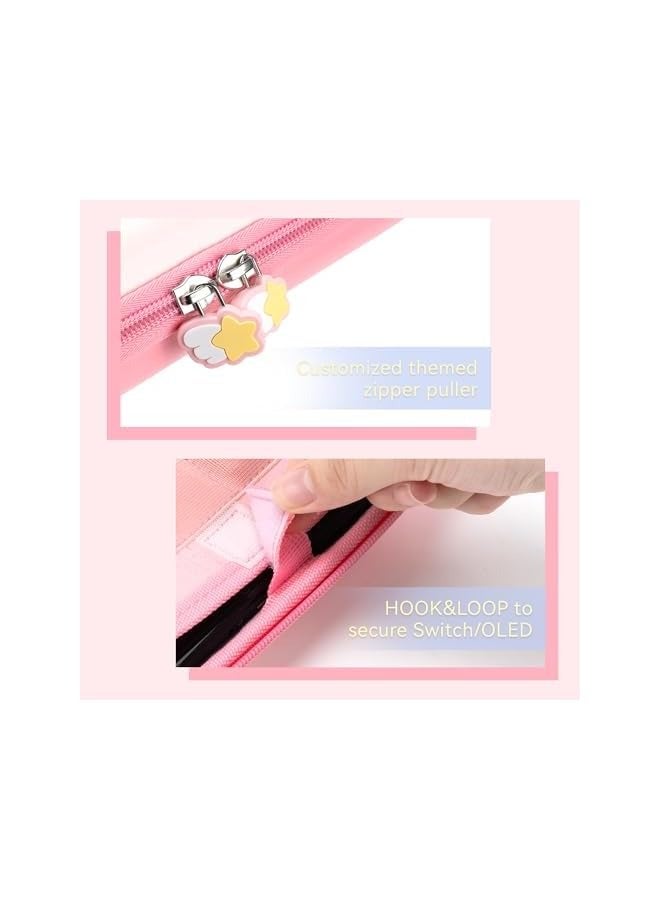 بروماس حقيبة حمل سويتش لجهاز نينتندو سويتش/OLED، حافظة سويتش محمولة، حقيبة حمل رفيعة للسفر تناسب وحدة تحكم سويتش وملحقات الألعاب - سلسلة ستار وينجز - Image 5