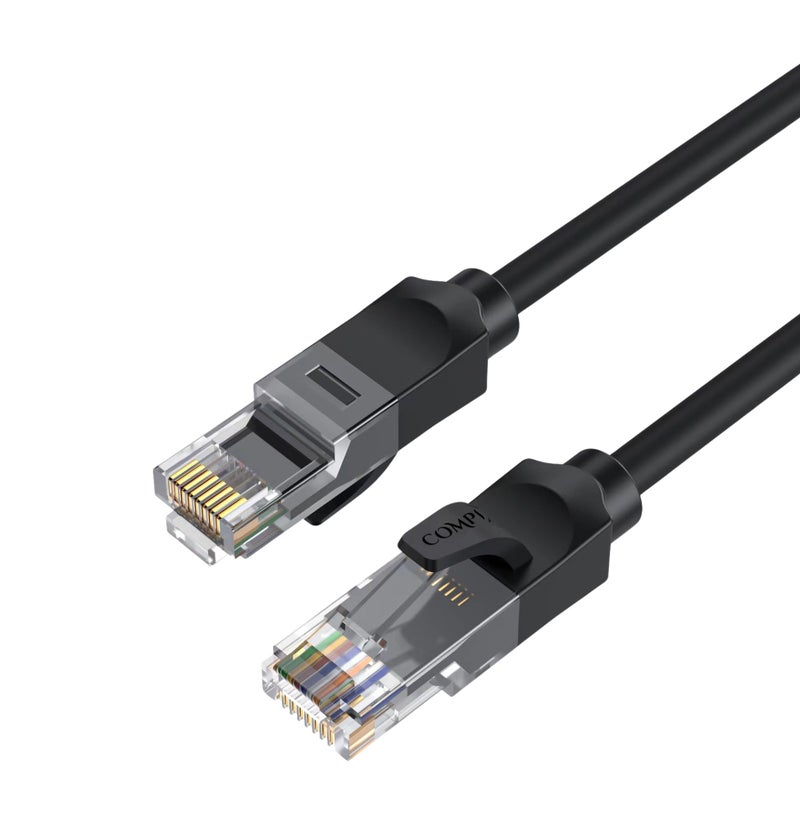 COMPIX Ethernet Cable Cat6 1M, High-Speed 1000Mbps 250MHz Double Shielded LAN Cable, Silver-Plated & Fluke-Tested, Supports PC, PS5/PS4, Smart TV, Router, Modem, Hub, Switch, Laptop, Gaming Accessories - Image 1