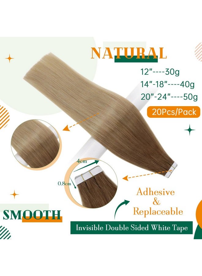 إيزي يوث شريط أومبير في وصلات الشعر شريط Balayage في وصلات الشعر البشري من البني الذهبي إلى الأشقر الذهبي الشريط في وصلات الشعر الحقيقي 16 بوصة 40 جرام 20 قطعة - Image 3